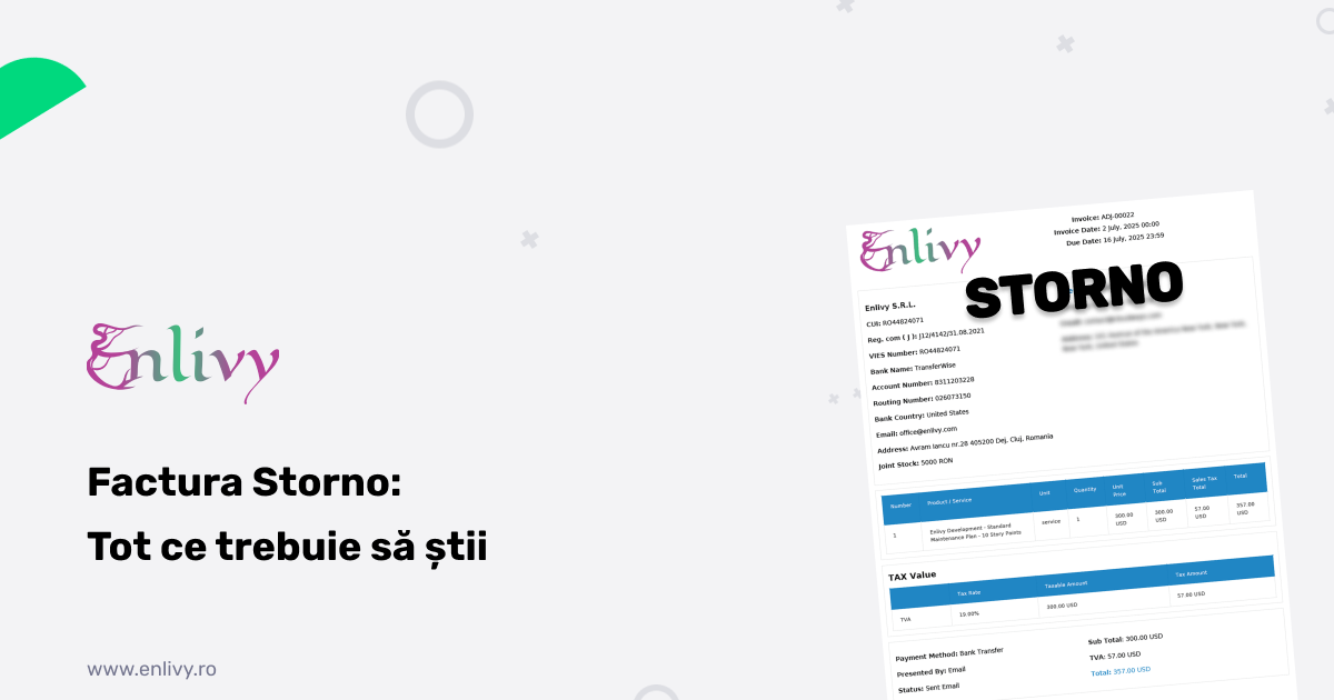 Factura Storno: Când o Emiți, Cum o Completezi și Cum o Trimiți prin eFactura